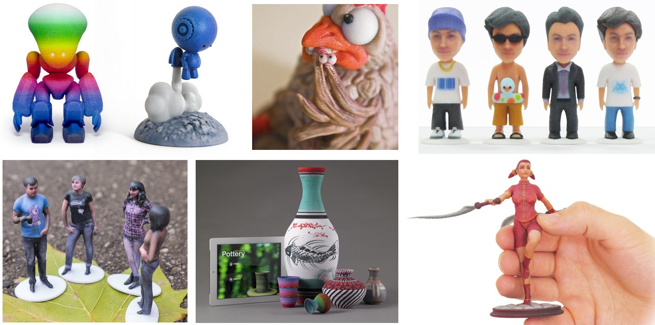 multicolor full color 3D printing examples