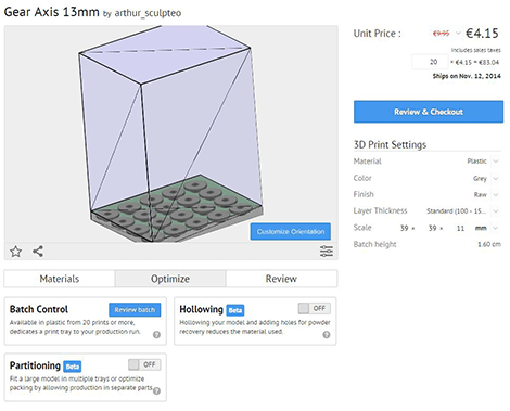 Sculpteo Batch control review for 3D printing