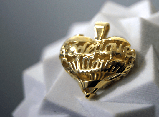 Example of Brass Printing Dassaut's heart: 3D printing masscustomisation With brass, large size