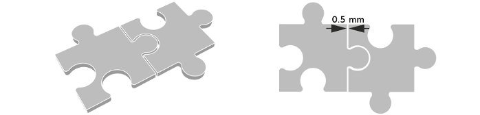 Assembly minimum gap distance requirement for 3D printed resin of 0.4 mm