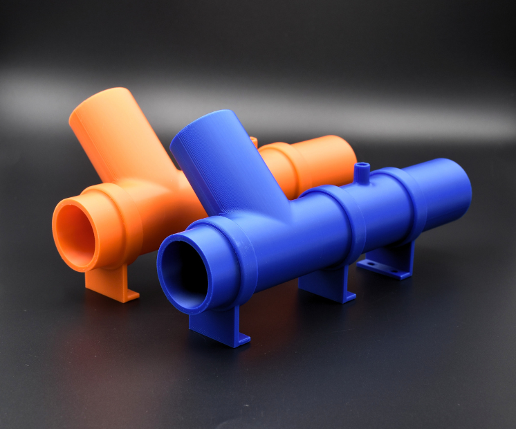 Orange & Blue pipes printed in PLA