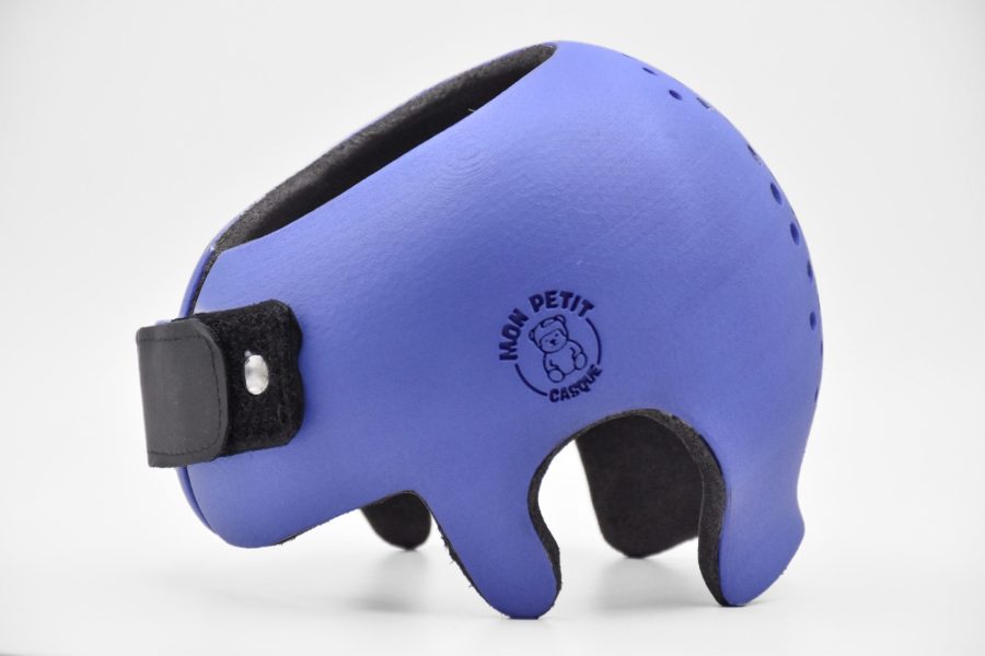 Casque plagiocéphalie bleue
